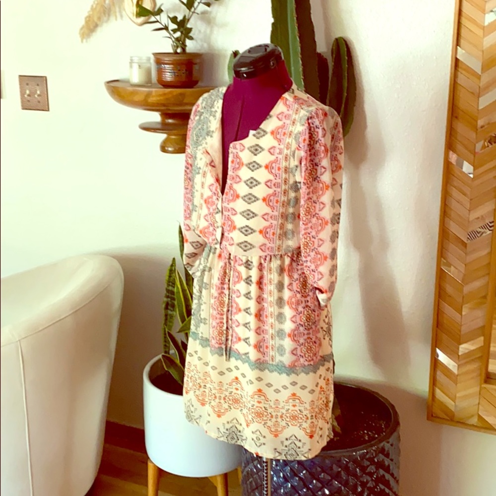 Cream & Print dress